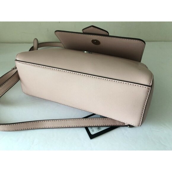 $198 Dkny Smooth Leather Cashmere Blush Pink Val Flap Shoulder Handbag - Picture 12 of 14